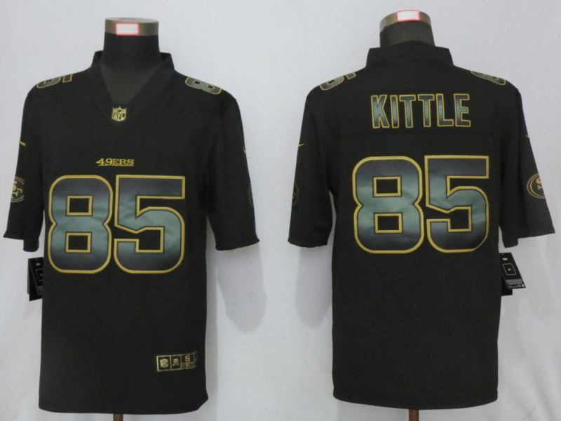 Men San Francisco 49ers #85 Kittle Black Gold Stitched Nike Vapor Untouchable Limited NFL Jerseys
